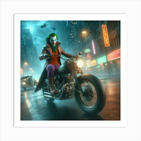 Joker On A Motorcycle 13 Art Print