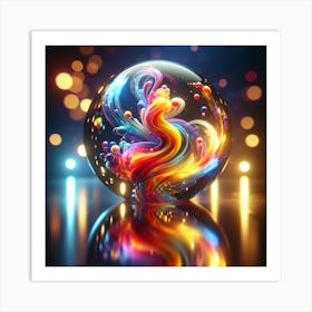 Magical Sphere with ethereal lights Art Print