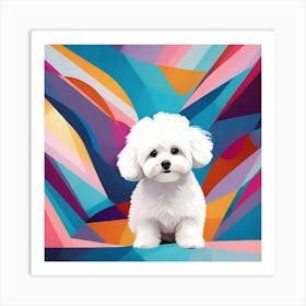 Abstract modernist Bichon Frise dog Art Print