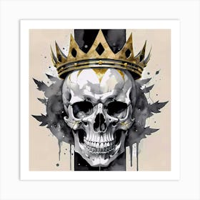 The King Of The Death Skull With Crown Art Print