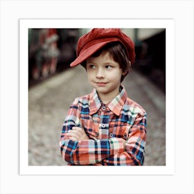 Boy In Red Hat Art Print