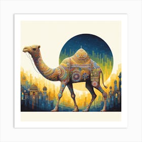 Camel In The City Art Print