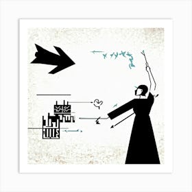 Abstract Illustration Of A Hand Selecting An Arrow From A Collection Turning And Guiding It Towards (3) Art Print