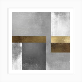 Metal and gold geometry 2 Art Print