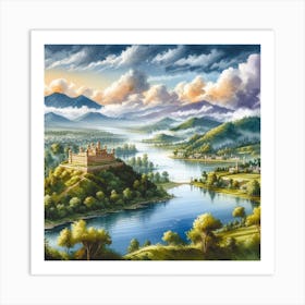 Castle In The Mountains Art Print