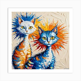 Two Cats 13 Art Print