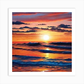 Sunset At The Beach 133 Art Print