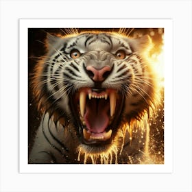 Tiger Roaring 2 Art Print