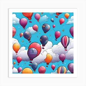 Hot Air Balloons In The Sky Art Print