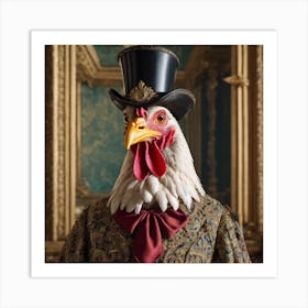 Silly Animals Series Rooster 7 Art Print