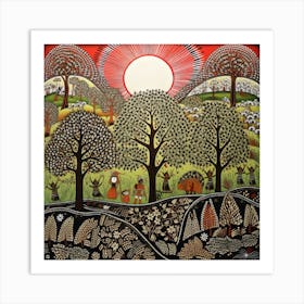 Sun And The Trees Art Print