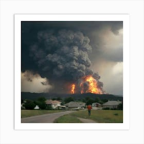 Texas Wildfire - Fire Stock Videos & Royalty-Free Footage Art Print