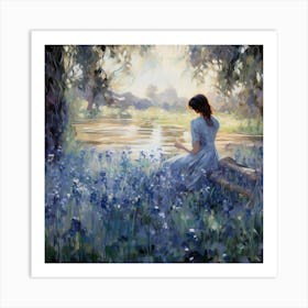 Cozy Canvases: Irises in Monet's Bloom Art Print