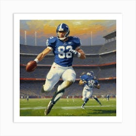 Shielded Champion Football Hero on the Move Art Print