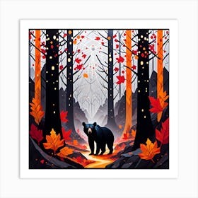 Bear In The Woods Art Print