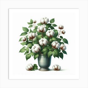 Cotton In A Vase Art Print