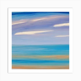 Cloudy beach neutral tones Art Print