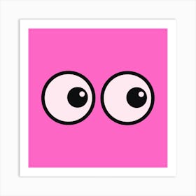 I See You Eyes Bright Pink Art Print