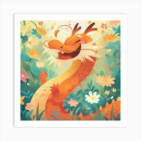 Dragon In The Garden Art Print