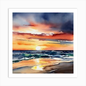 Sunset On The Beach 103 Art Print