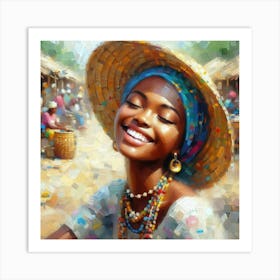 African Woman Smiling 1 Art Print