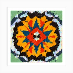 Chroma Spiral Mandala Art Print