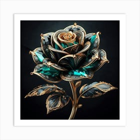 Emerald Rose Art Print