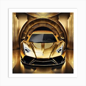 Golden Lamborghini 21 Art Print