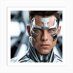 3d Photography, Model Shot, Man In Future Wearing Futuristic Suit, Beautiful Detailed Eyes, Professional Award Winning Portrait Photography, Zeiss 150mm F 2 1 Art Print