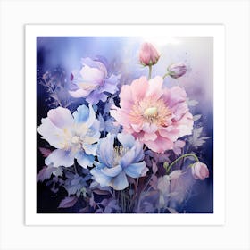 AI Floral Serenity: A Blossoming Symphony Art Print