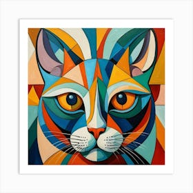 Abstract Cat Painting 4 Art Print