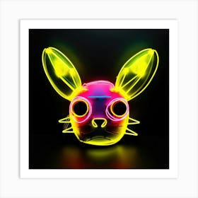 Neon Bunny Mask Poster