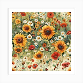 Wild Sunflowers 2 Art Print