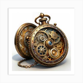 Vintage Pocket Watch With Exposed Cogs And Gears Art Print