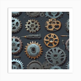 Steampunk Gears 2 Art Print