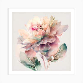 Watercolor Flower Abstract Vintage Art Print