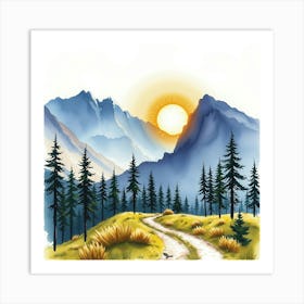 Watercolor Landscape 1 Art Print