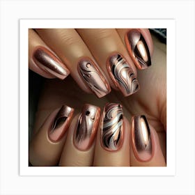 Rose Gold Nails 4 Art Print