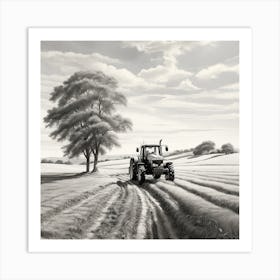 Tractor In The Field Art Print