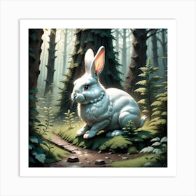 Rabbit In The Woods 49 Art Print