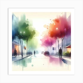 Colorful City Street Art Print