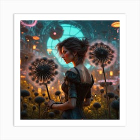 Dandelion Girl Art Print