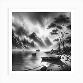 Black And White Painting 3 Art Print