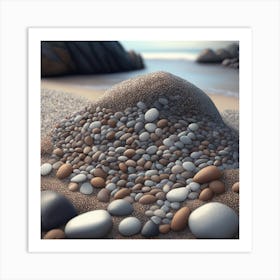 Pebbles On The Beach Art Print