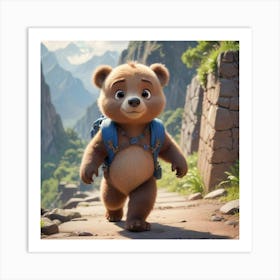 Bear In Machu Picchu Art Print