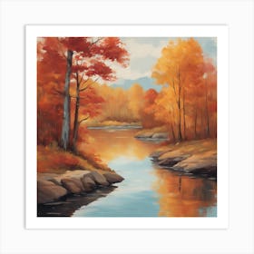 Autumn By The River Art Print