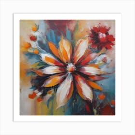 Abstract Floral Painting 1 Art Print