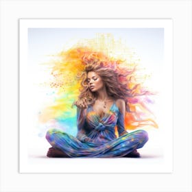 Portrait Of A Woman in Colours Art Print