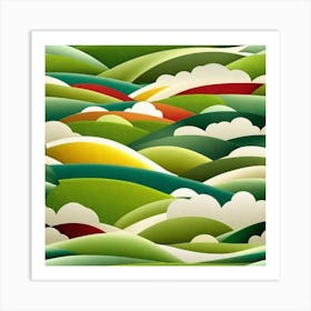 Landscape With Clouds Art Print