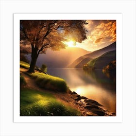 Sunset By The Lake 20 Art Print